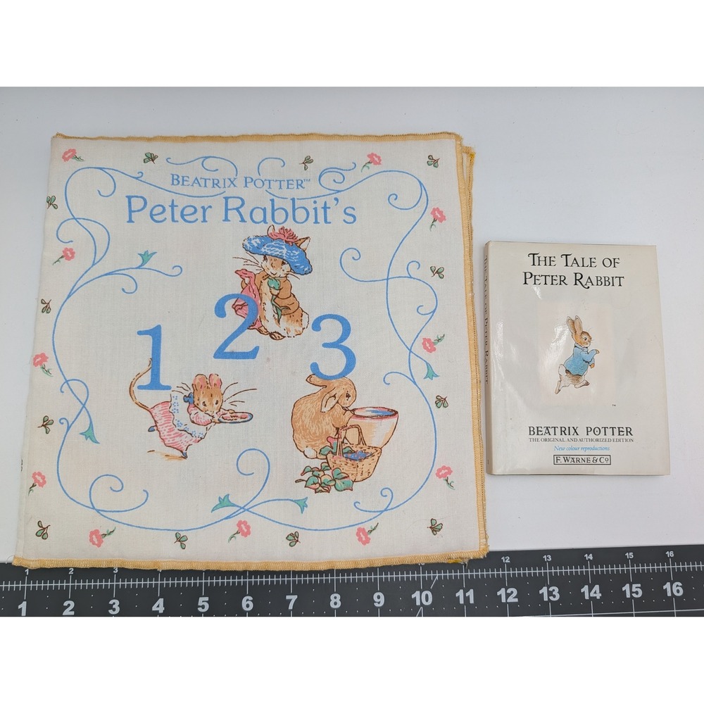Beatrix Potter Tale Peter Rabbit Book Lot White Cloth Counting‎ 123 Hardback